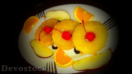 Devostock Desserts Pineapple Food Fruit