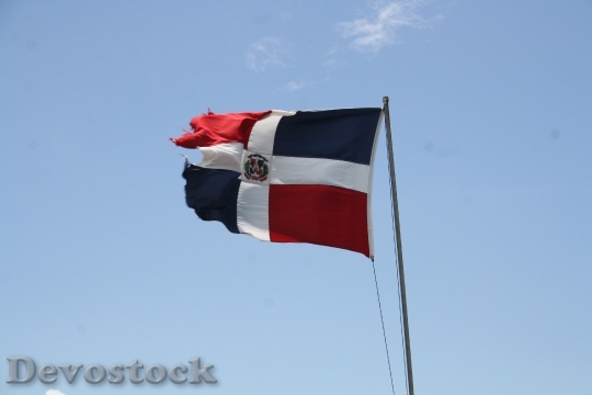 Devostock Dominican Republic Flag Wind
