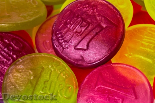 Devostock Euro Fruit Jelly Coin