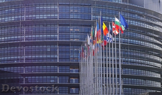 Devostock European Parliament Strasbourg Flags