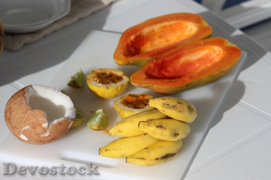 Devostock Exotic Fruits Coconut Papaya