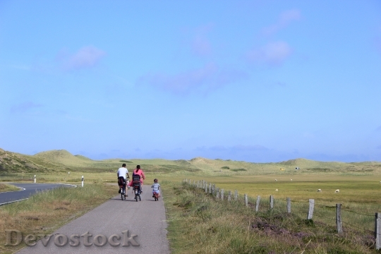 Devostock Family Cycling Bike Landscape