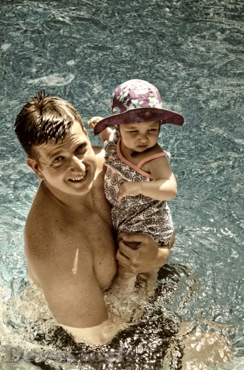 Devostock Father Swimming Pool Toddler