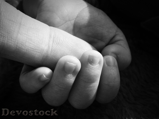 Devostock Fingers Holding Hands Baby