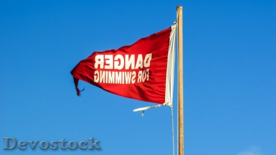 Devostock Flag Danger Sign Red