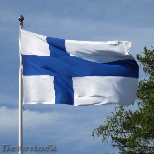 Devostock Flag Finland Blue Cross 0