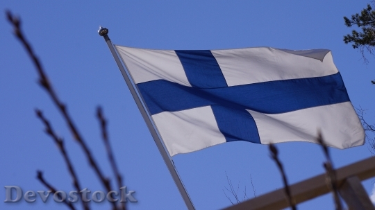 Devostock Flag Finland Blue Cross