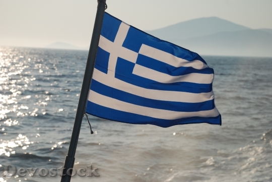 Devostock Flag Greece Sea View