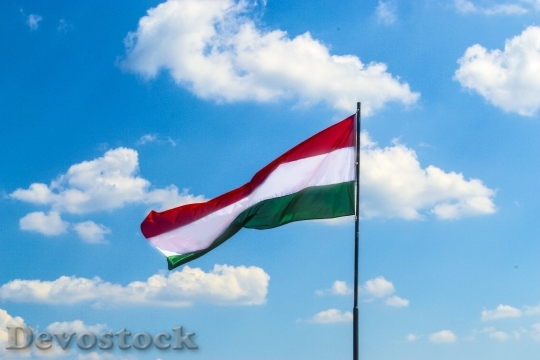 Devostock Flag Hungary Cloud Sky