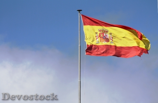 Devostock Flag Spain Mast Sky 0