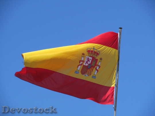 Devostock Flag Spain Sky Wind