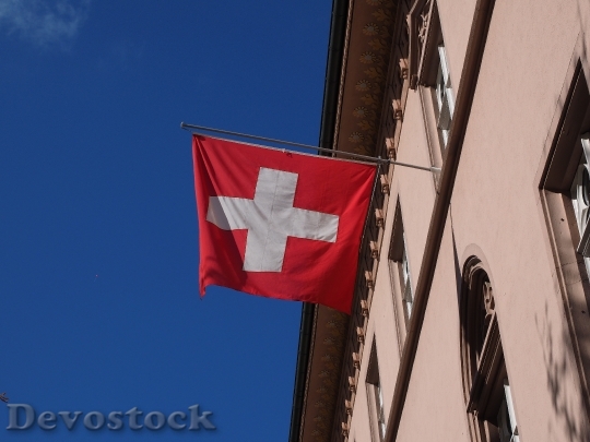 Devostock Flag Switzerland Wind Flutter 0