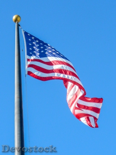 Devostock Flag Usa American Red