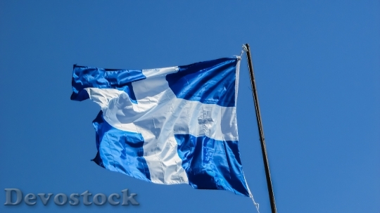 Devostock Flag Waving Greece Wind