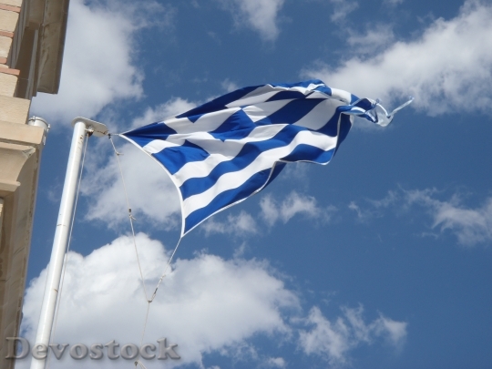 Devostock Flag Wind Greece Sky