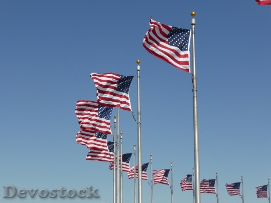 Devostock Flags America Monument Usa