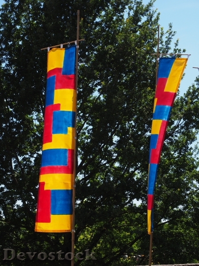 Devostock Flags Colorful Blow Wind 7