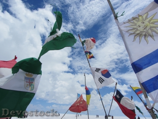 Devostock Flags Country Sky Continents