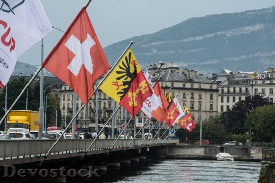 Devostock Flags Switzerland Geneva Flag