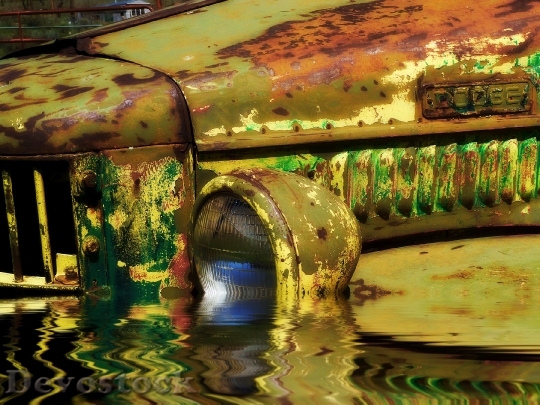 Devostock Flooded Old Rusty Car