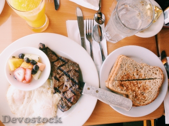 Devostock Food Plate Toast Restaurant
