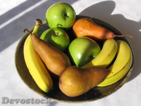 Devostock Fruit Apple Banana Pear