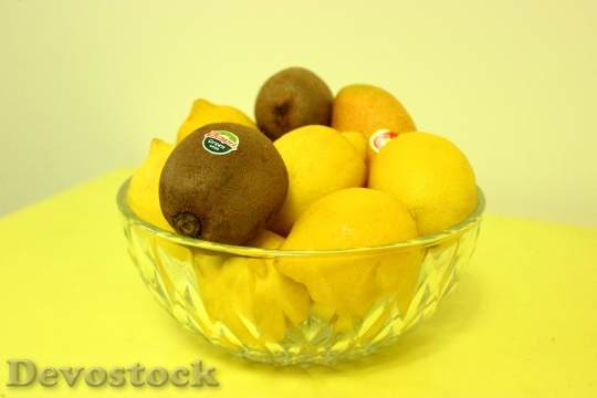 Devostock Fruit Food Lemon Yellow