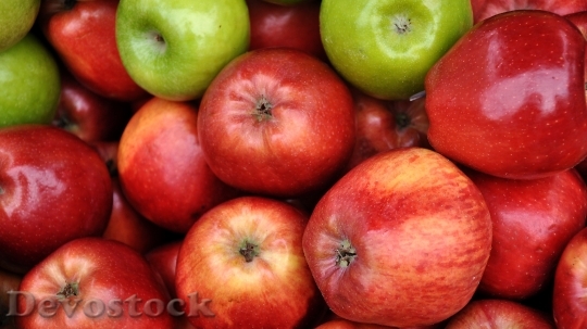 Devostock Fruit Green Apple Food 0