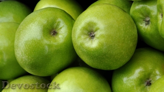 Devostock Fruit Green Apple Food