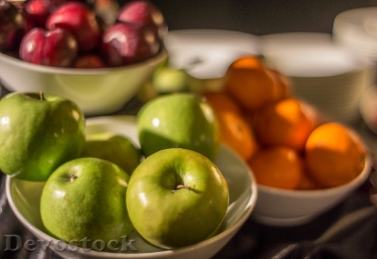 Devostock Fruit Green Apple Oranges