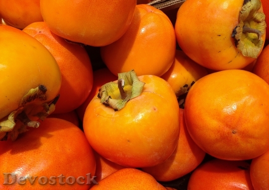 Devostock Fruit Persimmons Fall Orange