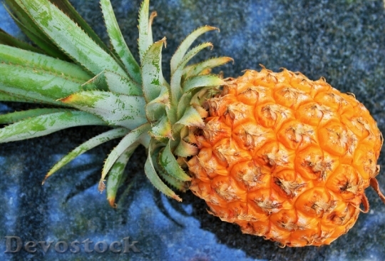 Devostock Fruit Pineapple Yellow Crown