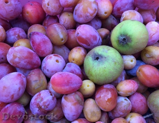 Devostock Fruit Plums Apple Fruits