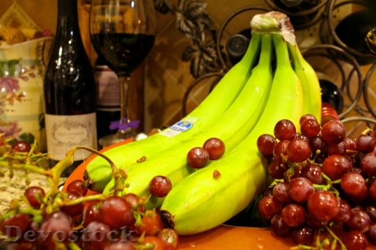 Devostock Fruit Wine Bananas Grapes
