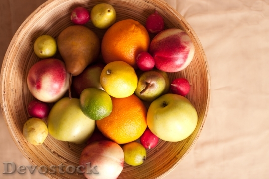Devostock Fruits Basket Pear Lemon 1