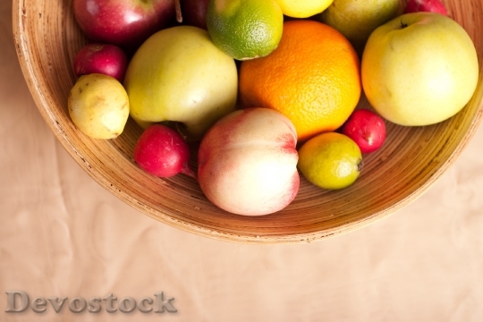Devostock Fruits Basket Pear Lemon