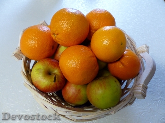 Devostock Fruits Orange Apple Basket