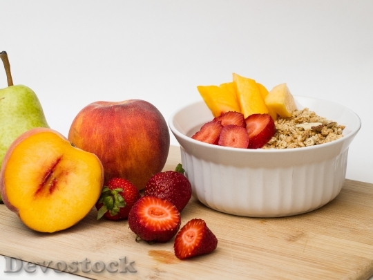 Devostock Fruits Peach Pear Strawberry