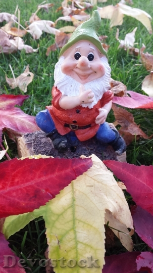 Devostock Garden Gnome Dwarf Autumn