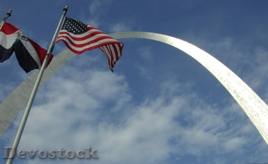 Devostock Gateway Arch American Flag