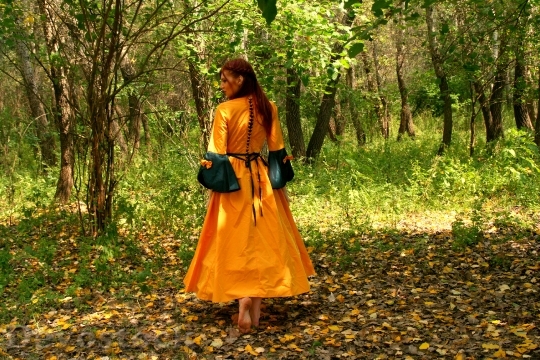 Devostock Girl Princess Yellow Autumn 4