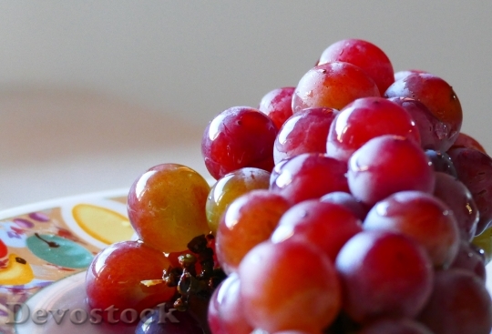 Devostock Grapes Red Fruit Food 0