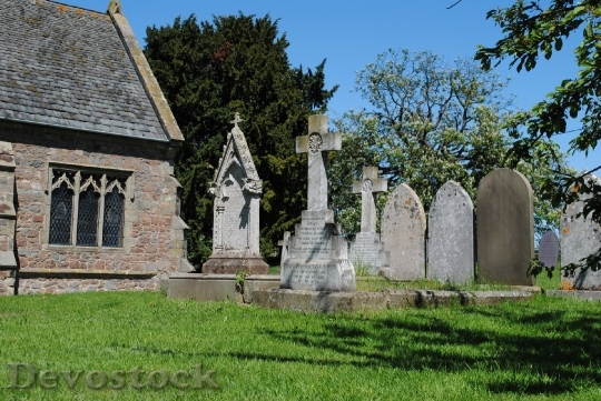 Devostock Gravestones Church Country Cemetery