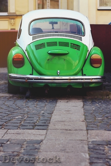 Devostock Green Car Vw Volkswagen