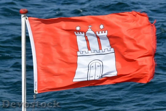 Devostock Hamburg Flag Hamburger Symbols