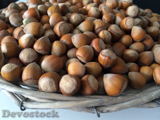 Devostock Hazelnuts Nuts Basket Food