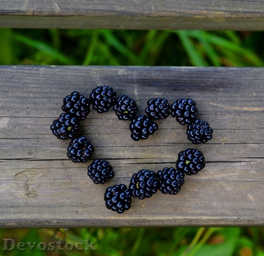 Devostock Heart Blackberries Love Berry