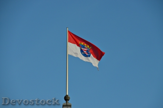 Devostock Hesse Flag Wind Flutter