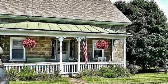 Devostock Home Stone Porch House