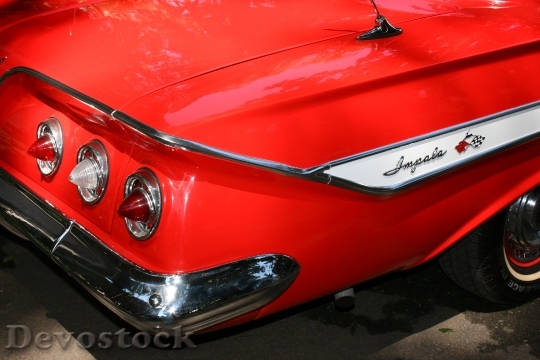 Devostock Impala Red Car Old